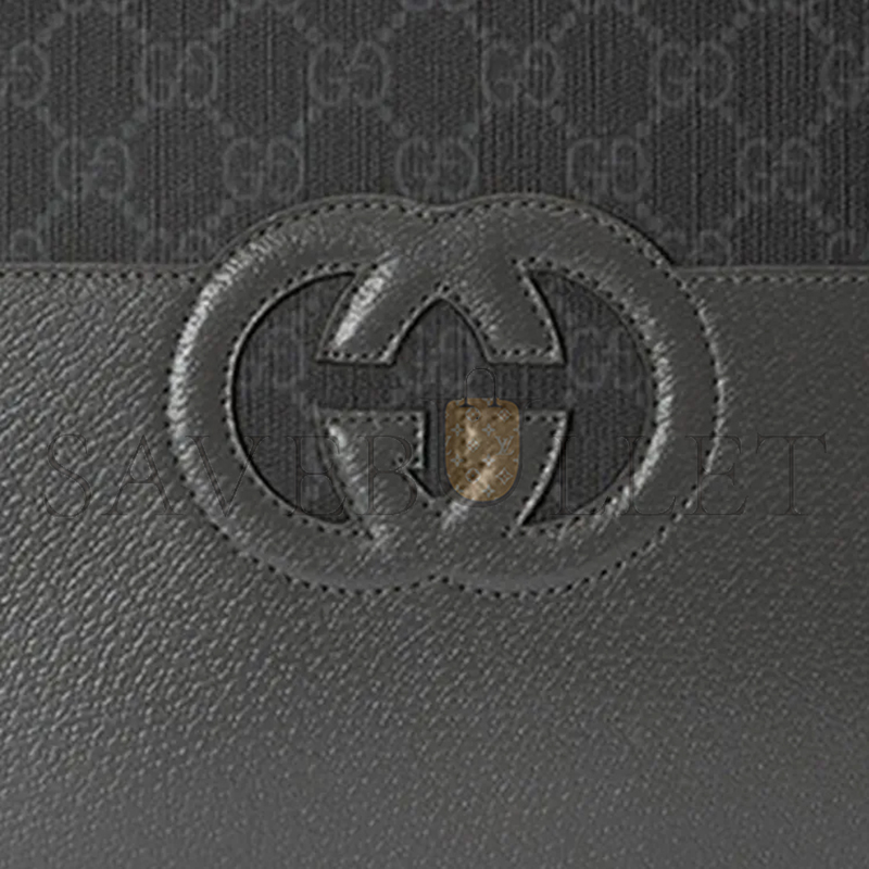 GUCCI CANVAS WITH LEATHER CLUTCH 723320 (30.5*21*1.5cm)